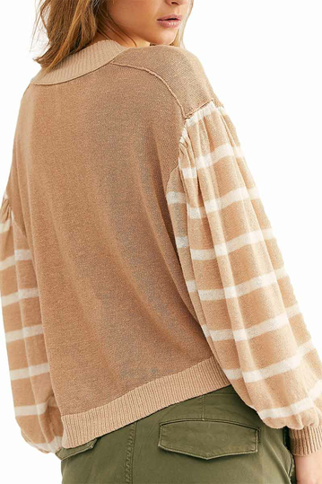 Free People between the lines πλεκτή μπλούζα