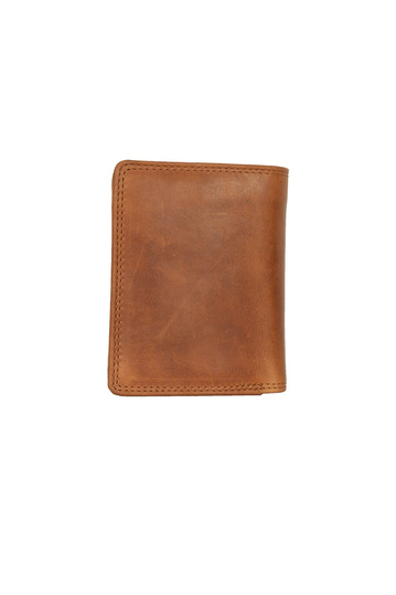 Hill Burry men's leather vertical wallet RFID brown