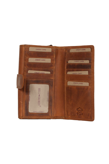 Hill Burry RFID leather clutch wallet brown