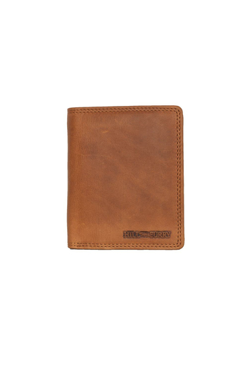 Hill Burry men's leather vertical wallet RFID brown