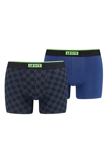 Levi's® triple logo neon boxer 2-pack blue-aop