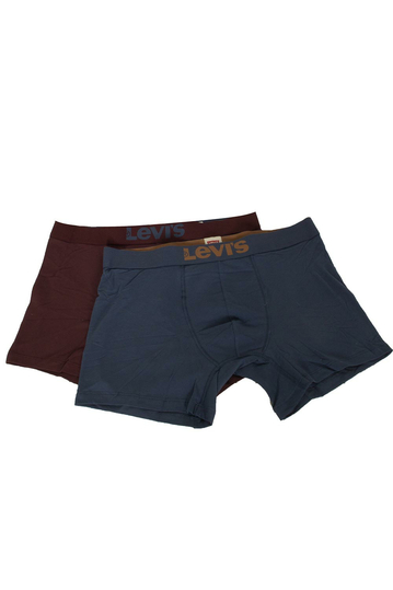 Levi's® solid basic boxer bordeaux-blue 2-pack