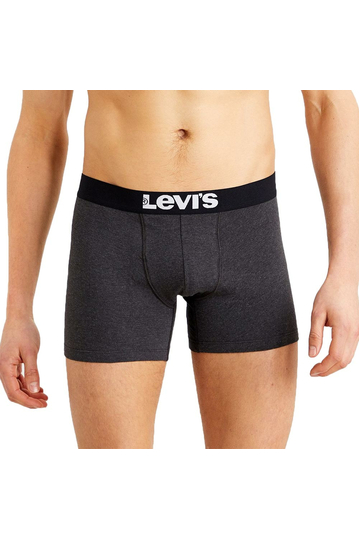 Levi's® solid basic boxer anthracite 2-pack