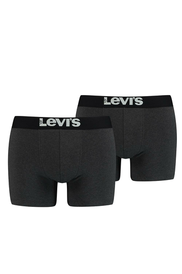 Levi's® solid basic boxer anthracite 2-pack