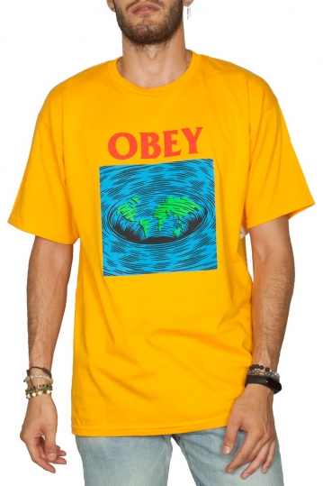 Obey Worldpool basic t-shirt gold