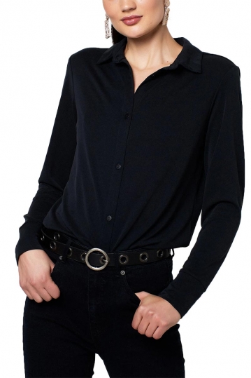 Rut & Circle Mia modal πουκάμισο μαύρο