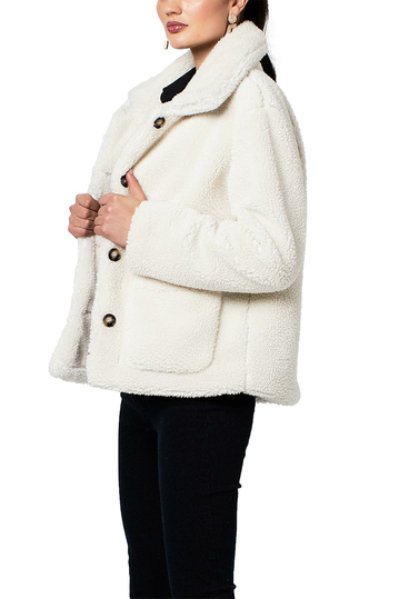 Rut and Circle teddy jacket off white - Tea