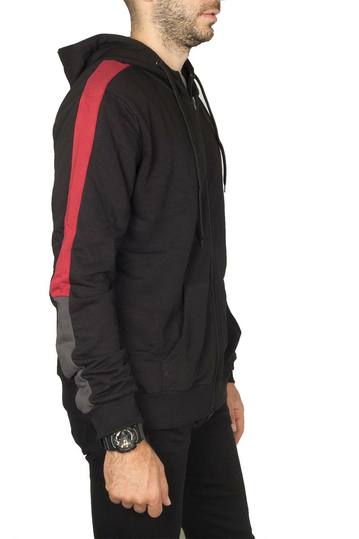 Bigbong φούτερ ζακέτα μαύρη με κουκούλα