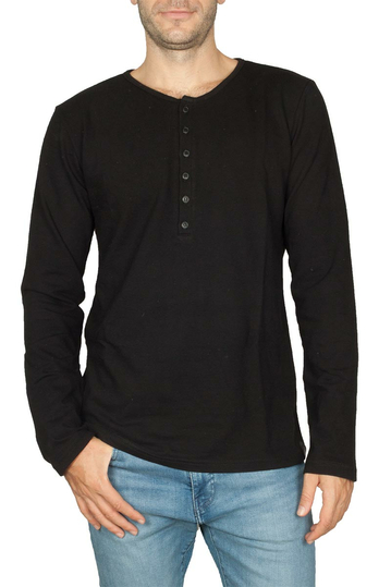 Bigbong long sleeve Henley tee black