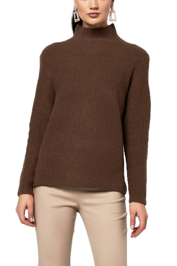 Rut & Circle Marielle mock neck knit brown