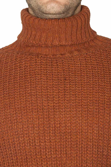 Ανδρικό πουλόβερ ζιβάγκο καφέ