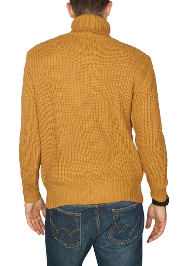 Ανδρικό πουλόβερ ζιβάγκο μουσταρδί