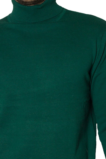 Brave Soul ανδρικό πουλόβερ ζιβάγκο σκούρο πράσινο