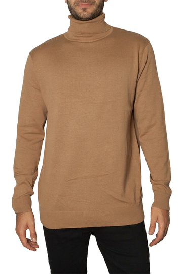 Brave Soul roll neck sweater beige