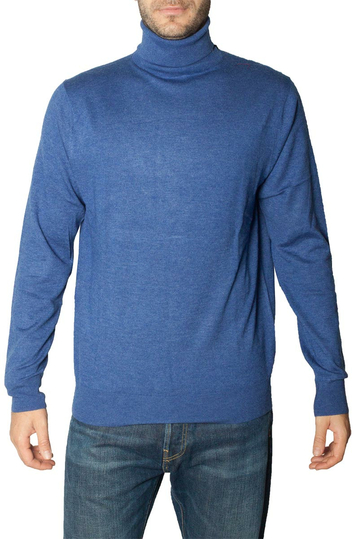 Men's roll neck sweater blue