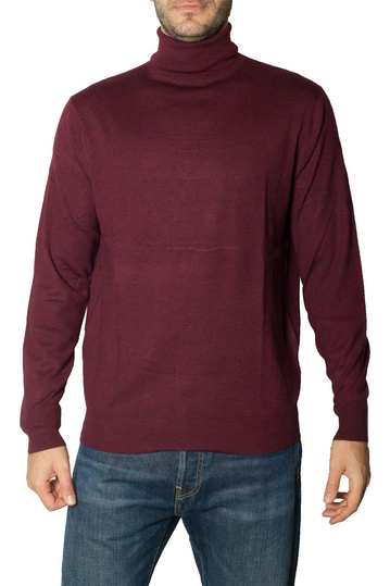 Men's roll neck sweater bordeaux