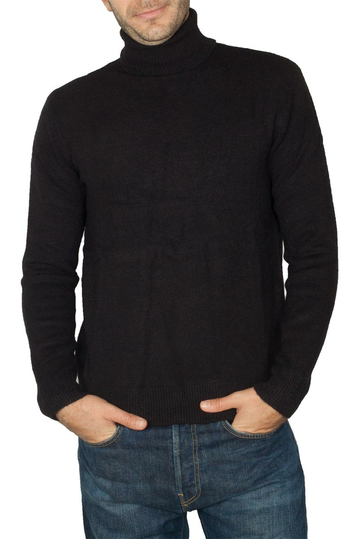 Men's roll neck sweater black