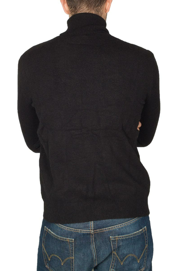 Ανδρικό πουλόβερ ζιβάγκο μαύρο