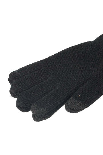 Knitted touch screen gloves black