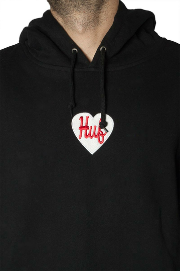 Huf Plastic heart φούτερ με κουκούλα μαύρο