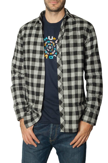 Men's flannel shirt black/grey check