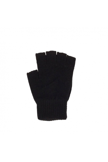 Fingerless knit gloves in black