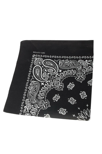 Bandana black with white retro print