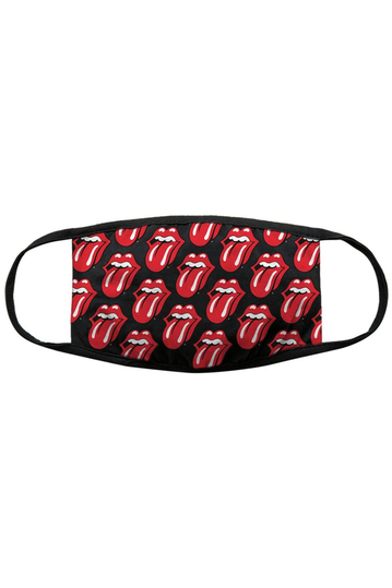 The Rolling Stones tongue repeat face mask