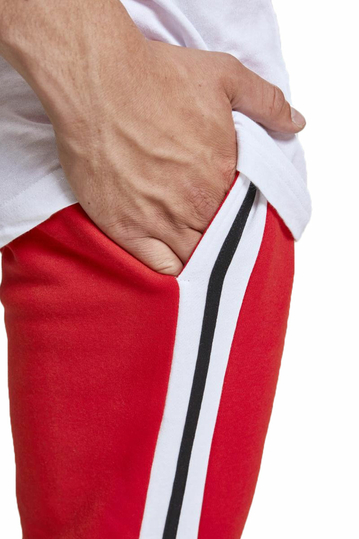 Urban Classics φόρμα παντελόνι κόκκινο με ρίγα