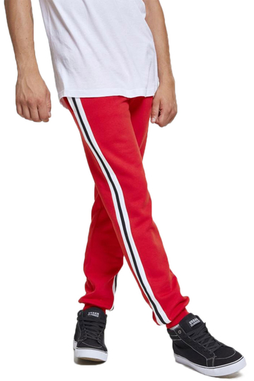 Urban Classics joggers red with side stripe