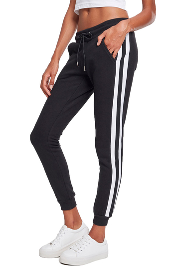 Urban Classics joggers black with white side stripe