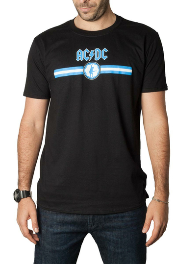 AC/DC blue logo & stripe t-shirt