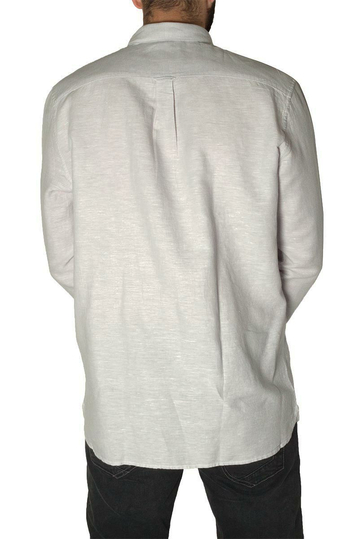 Gnious linen blend ανδρικό πουκάμισο Linus ανοιχτό γκρι