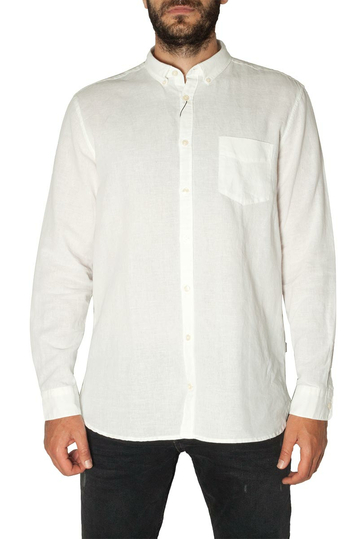 Gnious linen blend men's shirt Linus white