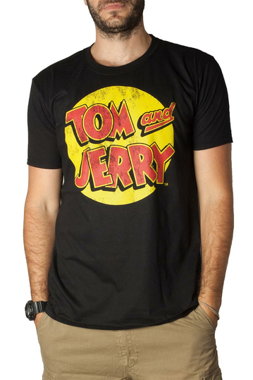 Tom & Jerry washed logo t-shirt black