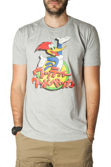 Woody Woodpecker washed japanese logo t-shirt grey heather