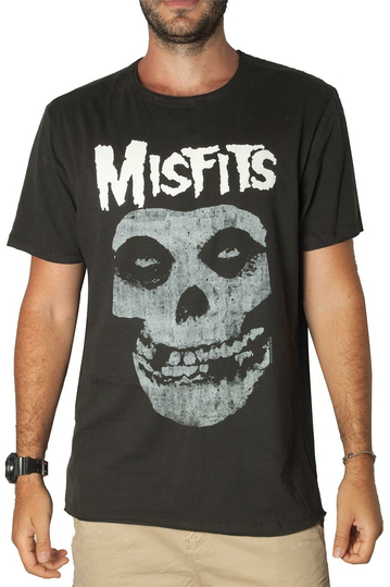 Amplified t-shirt Misfits skull logo charcoal