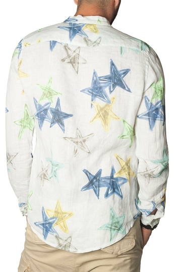 Ανδρικό λινό πουκάμισο με Μάο γιακά