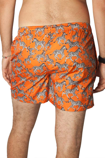 Trunk μαγιό πορτοκαλί με ζέβρες