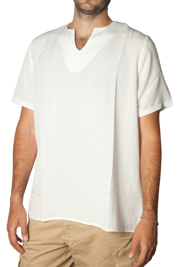 Bigbong linen blend tee Lotus white