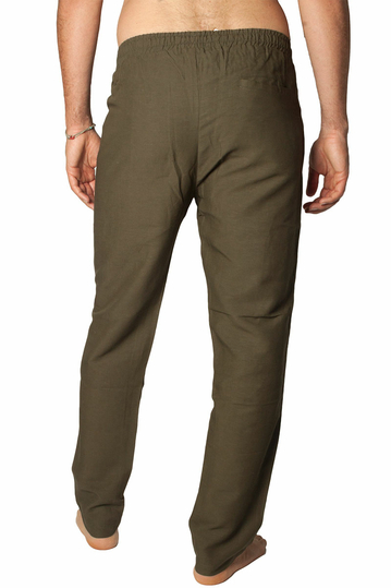 Bigbong linen blend παντελόνι Safari λαδί