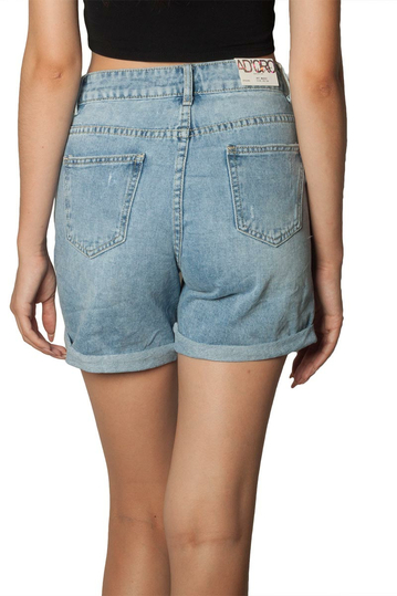 Distressed denim shorts light blue