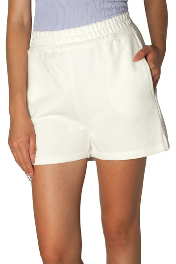 French terry women's shorts white