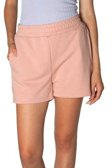 French terry women's shorts dusty pink