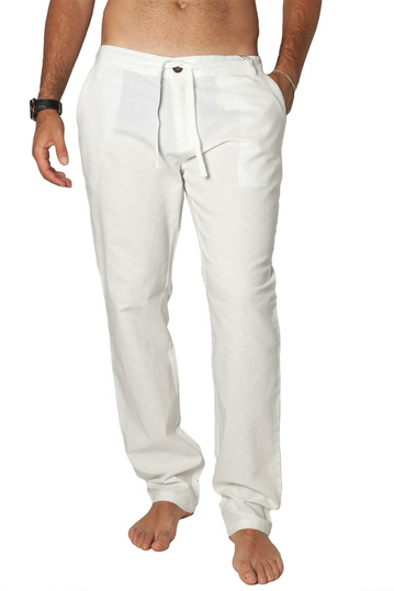 Losan cotton-linen trousers white