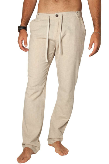 Losan cotton-linen trousers beige
