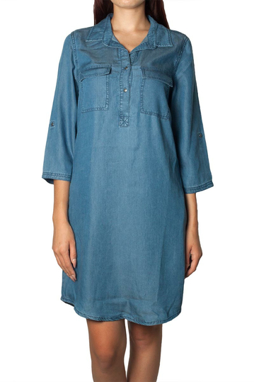 Losan lyocell shirt dress in denim blue