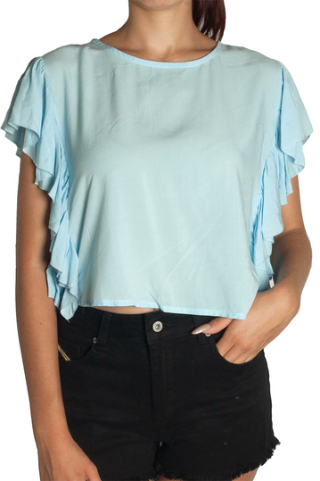 Lumina ruffled top blue