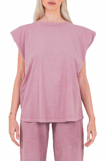 Noah Tank μακό μπλούζα με βάτες ροζ