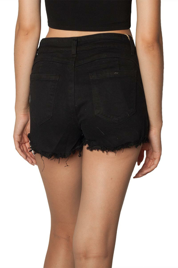 Push up denim shorts black